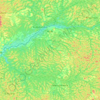 Topografische Karte Atok, Höhe, Relief