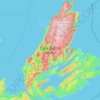 Topografische Karte Kap-Breton-Insel, Höhe, Relief