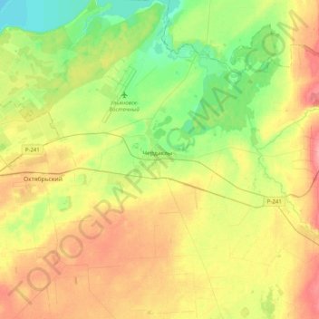Topografische Karte Чердаклинское городское поселение, Höhe, Relief