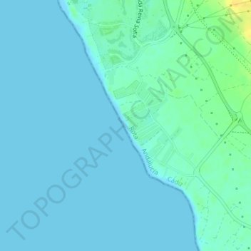 Topografische Karte Playa Agua Dulce, Höhe, Relief
