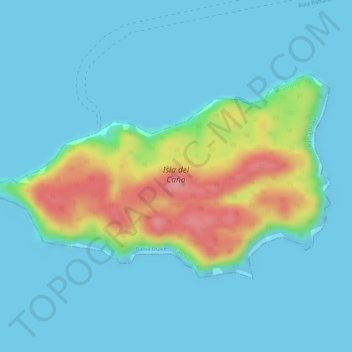 Topografische Karte Isla del Caño, Höhe, Relief