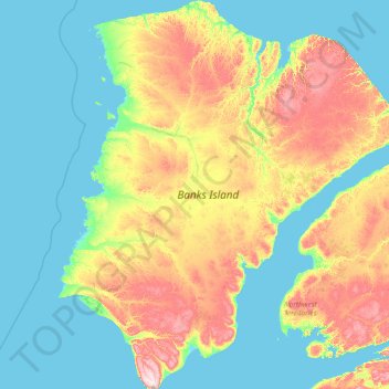 Topografische Karte Île Banks, Höhe, Relief