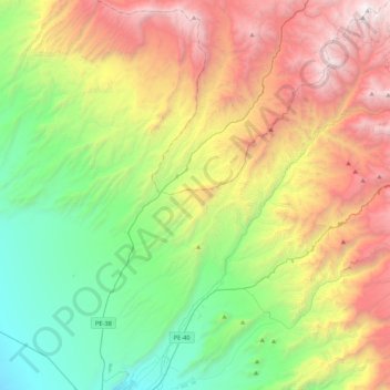 Topografische Karte Pachía, Höhe, Relief