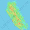 Topografische Karte Pulau Siberut, Höhe, Relief