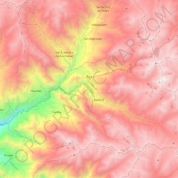 Topografische Karte Aija, Höhe, Relief