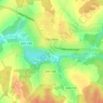 Topografische Karte Пестяки, Höhe, Relief