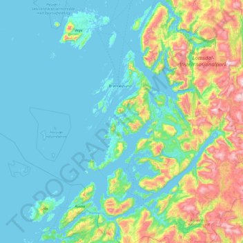 Topografische Karte Sømna, Höhe, Relief