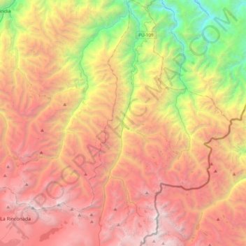 Topografische Karte Sina, Höhe, Relief
