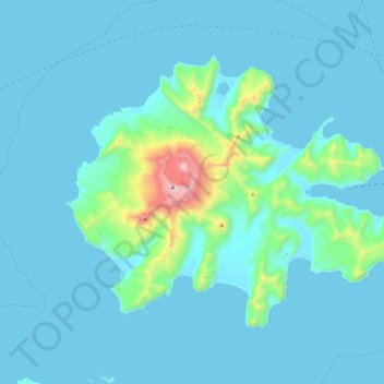 Topografische Karte Akutan Island, Höhe, Relief