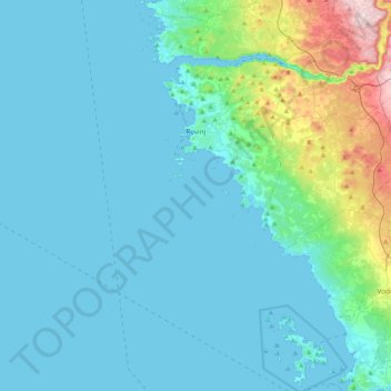 Topografische Karte Rovinj, Höhe, Relief