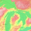 Topografische Karte Michigan, Höhe, Relief