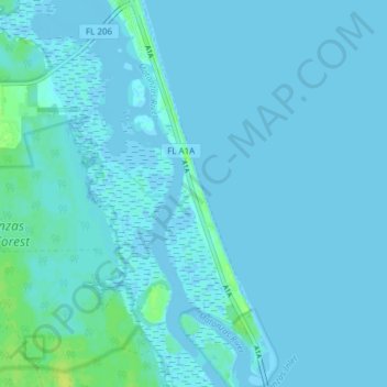 Topografische Karte Crescent Beach, Höhe, Relief