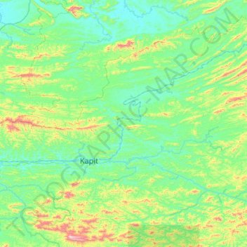 Topografische Karte Kapit, Höhe, Relief