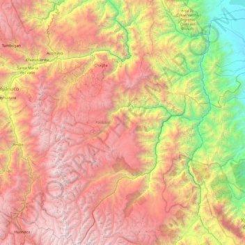 Topografische Karte Province of Pachitea, Höhe, Relief