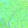 Topografische Karte Pirojpur District, Höhe, Relief