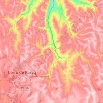 Topografische Karte Yanacancha, Höhe, Relief