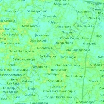 Topografische Karte Bishnupur - II, Höhe, Relief