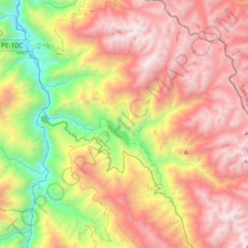 Topografische Karte Pias, Höhe, Relief
