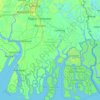 Topografische Karte South 24 Parganas, Höhe, Relief