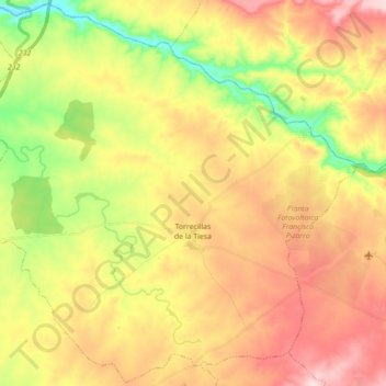 Topografische Karte Torrecillas de la Tiesa, Höhe, Relief