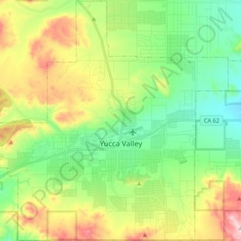 Topografische Karte Yucca Valley, Höhe, Relief