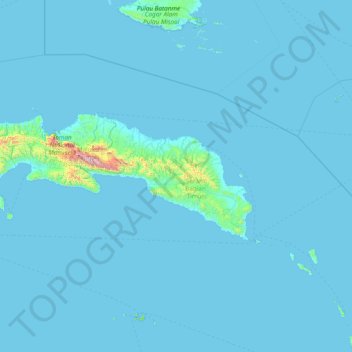 Topografische Karte Seram Island, Höhe, Relief