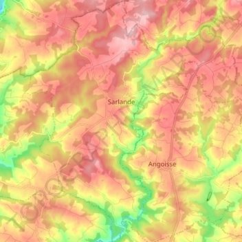 Topografische Karte Sarlande, Höhe, Relief