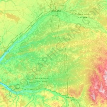 Topografische Karte Le Beuvron, Höhe, Relief