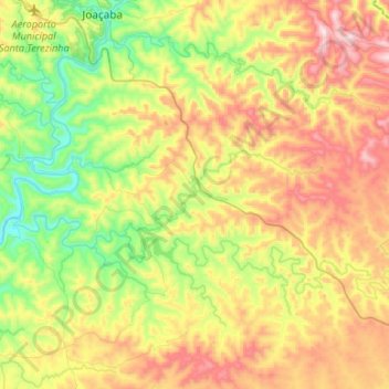 Topografische Karte Erval Velho, Höhe, Relief