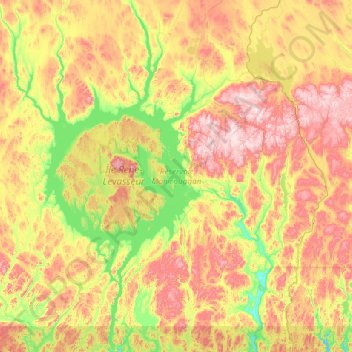 Topografische Karte Réservoir Manicouagan, Höhe, Relief