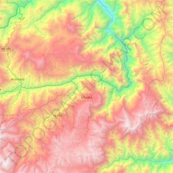 Topografische Karte Chaglla, Höhe, Relief