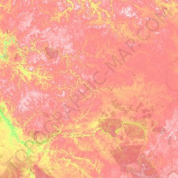 Topografische Karte Steinige Tunguska, Höhe, Relief