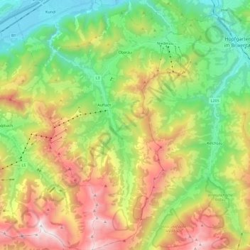 Topografische Karte Wildschönau, Höhe, Relief