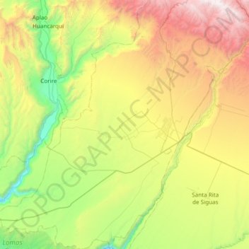 Topografische Karte Majes, Höhe, Relief