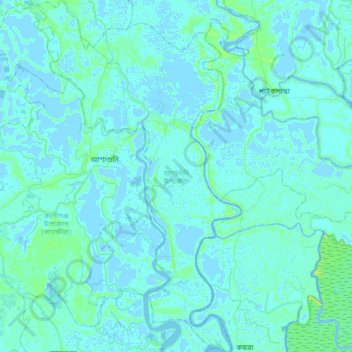 Topografische Karte Assasuni Upazila, Höhe, Relief
