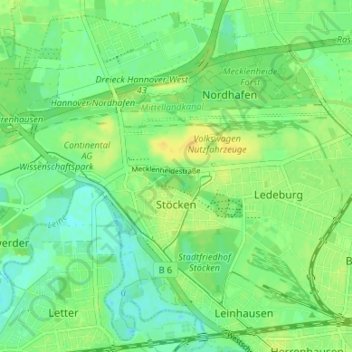 Topografische Karte Stöcken, Höhe, Relief