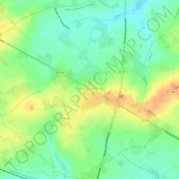 Topografische Karte Saint-Sylvestre-Cappel, Höhe, Relief