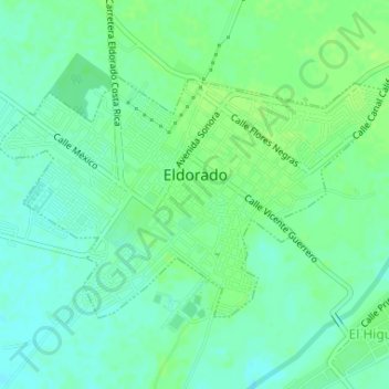 Topografische Karte Eldorado, Höhe, Relief