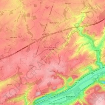 Topografische Karte 4470, Höhe, Relief