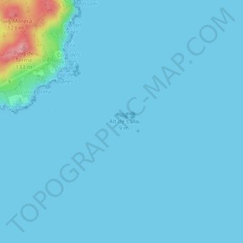 Topografische Karte Illes Formigues, Höhe, Relief