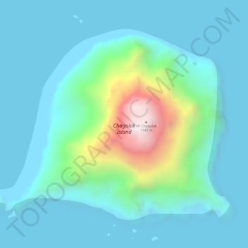 Topografische Karte Chagulak Island, Höhe, Relief