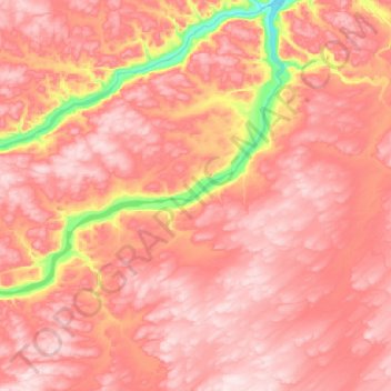 Topografische Karte Rivière du Gué, Höhe, Relief
