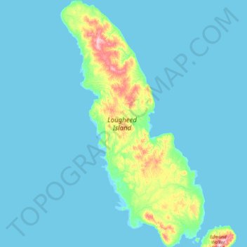 Topografische Karte Lougheed Island, Höhe, Relief