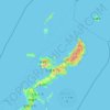 Topografische Karte 国頭郡, Höhe, Relief