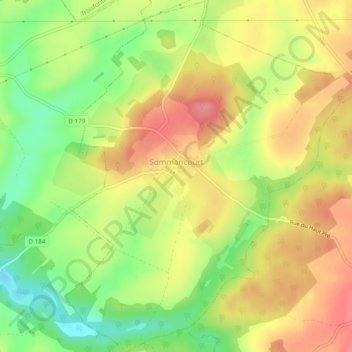 Topografische Karte Sommancourt, Höhe, Relief