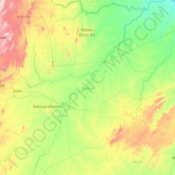 Topografische Karte Majune, Höhe, Relief