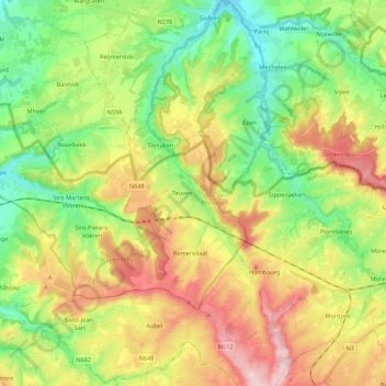 Topografische Karte Gulp, Höhe, Relief