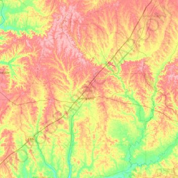 Topografische Karte Conecuh County, Höhe, Relief
