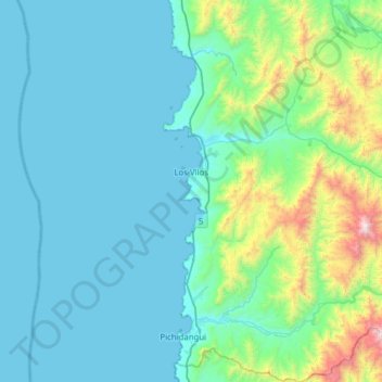 Topografische Karte Los Vilos, Höhe, Relief