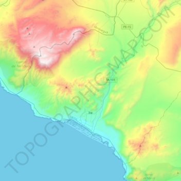 Topografische Karte Ite, Höhe, Relief